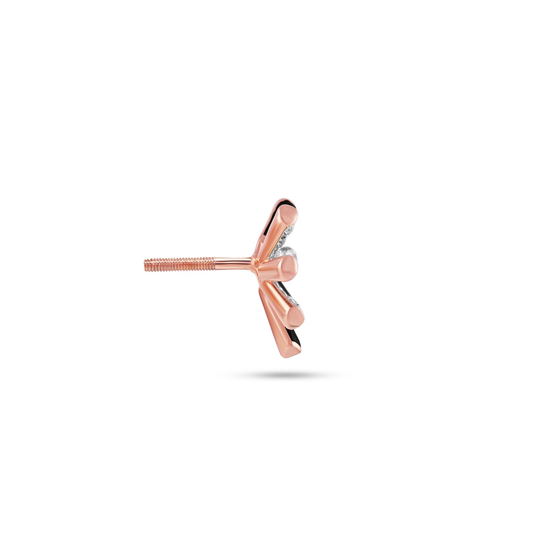Diamond Starburst Stud Earrings in 18K Rose Gold with Black Enamel
