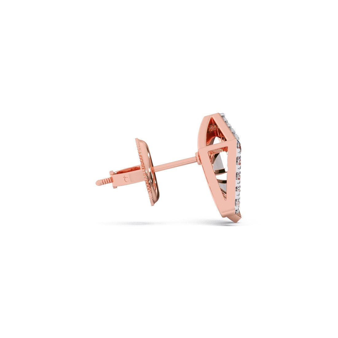 Diamond Wing Stud Earrings in 18K Rose Gold | Modern Designer Jewelry